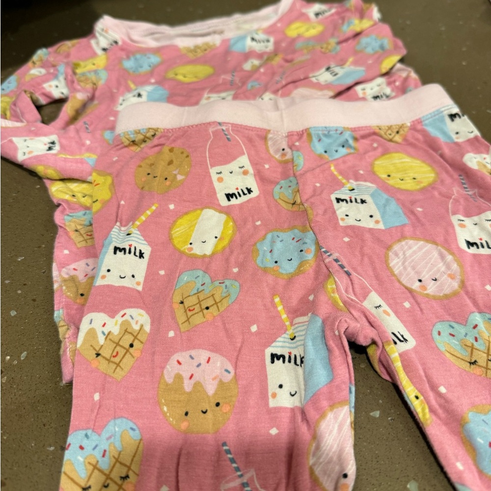 Little Sleepies Pink Snack Print Pajama Set